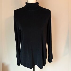 Chico's travelers Black Long Sleeve Mock Neck Top | Sz 2 (Chico's) / L